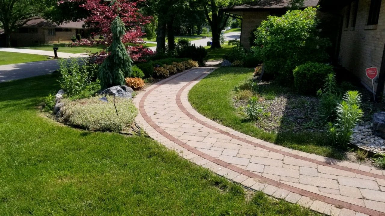 Brick paver walkway Landscaping Brick Paver walkway