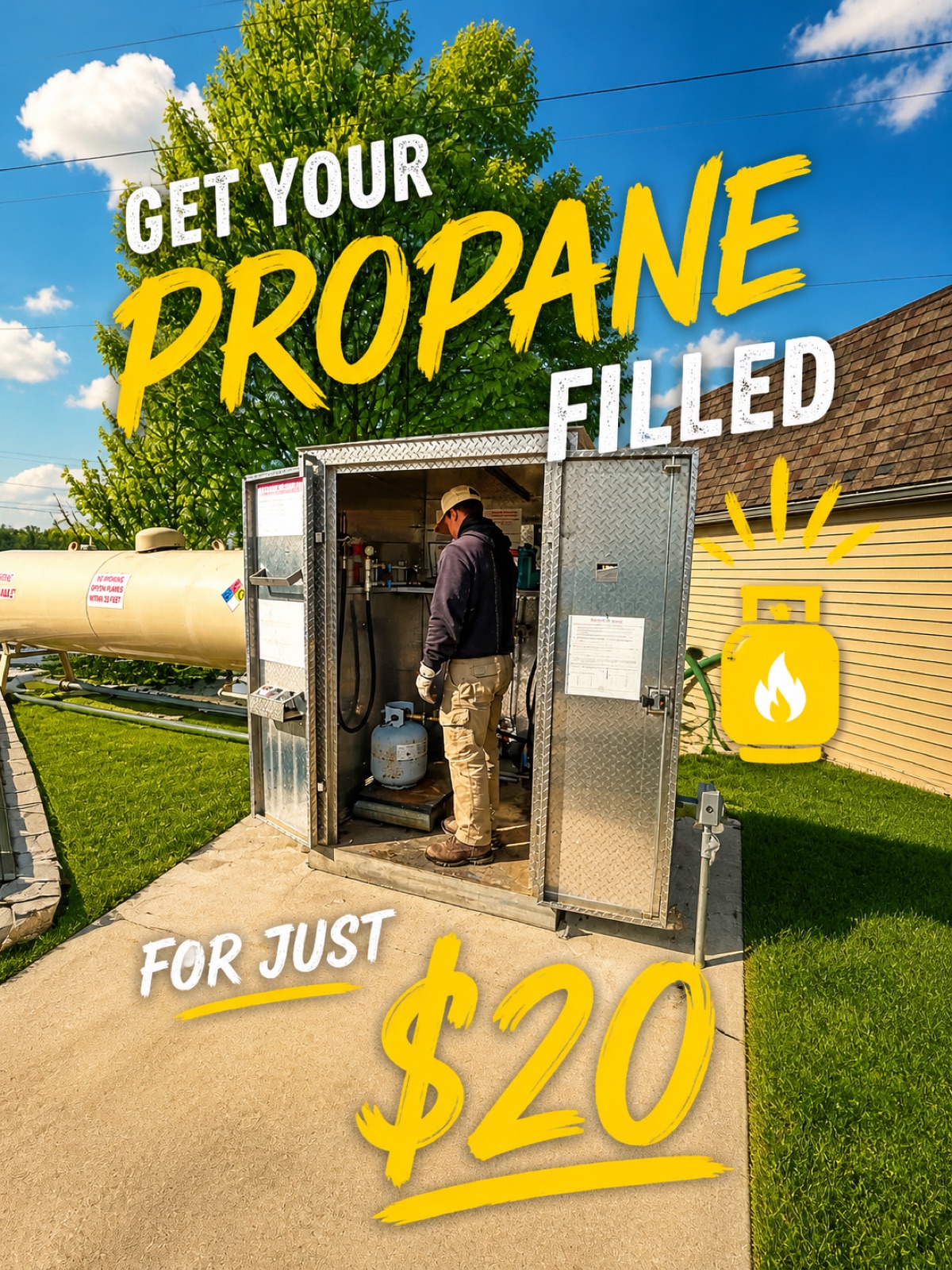 Get your propane filled for just $20 at Miller's Landscape and Supply